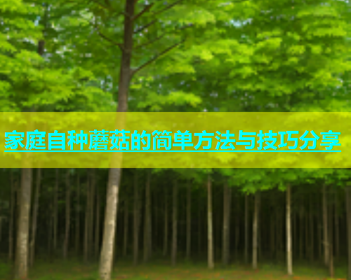 家庭自种蘑菇的简单方法与技巧分享